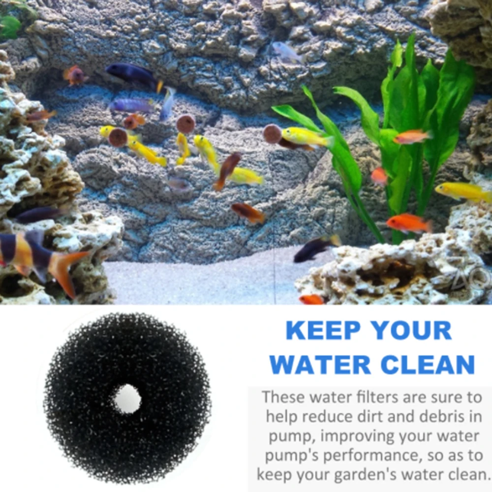 

5pcs Sponge Aquarium Filter Protector Cover For Fish Tank Inlet Pond Black Foam