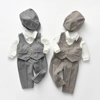 baby boy sets first birthday clothes for twin boys 4 pieces shirt vest jacket suits springautumn newborn baby gentleman outfits