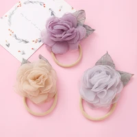 30pclot kids girls organza flower headband flower headbands with nylon headband hair accessories