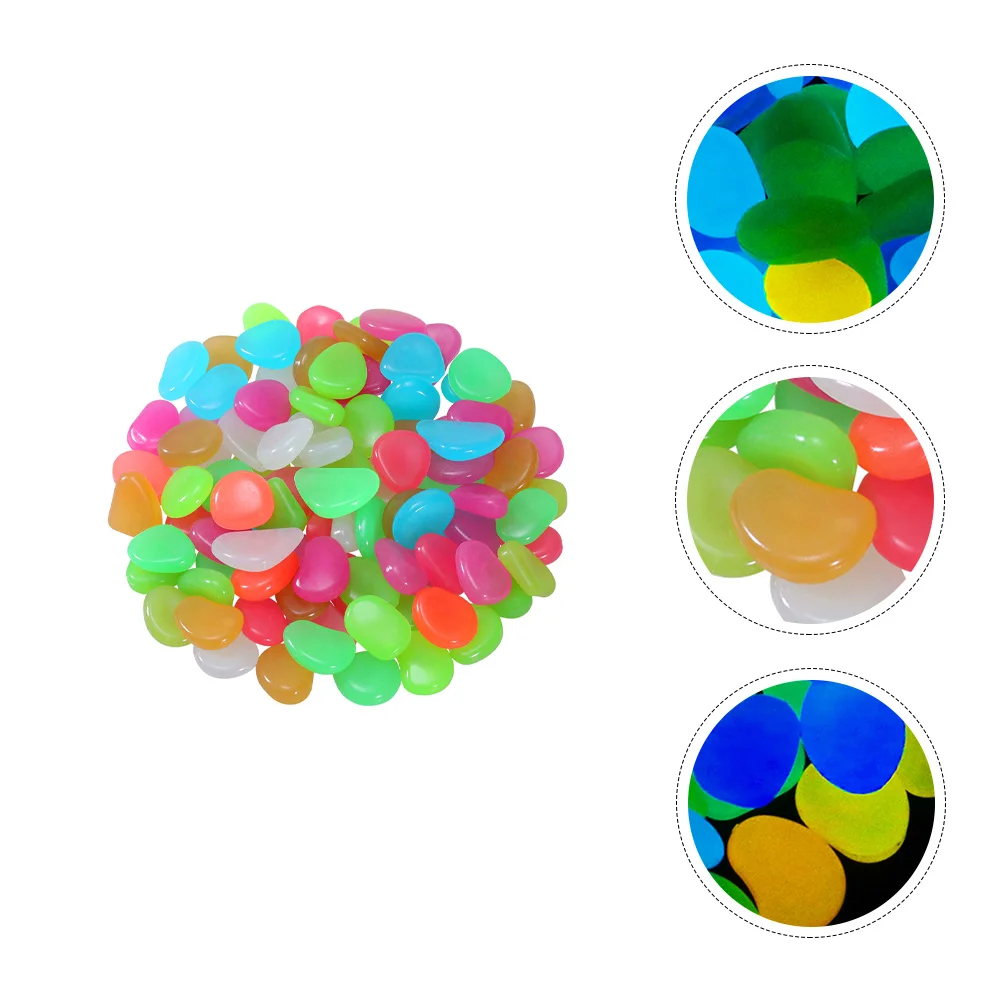 

400pcs Luminous Aquarium Cobblestones Fish Tank Pebbles Gravel Garden Rocks