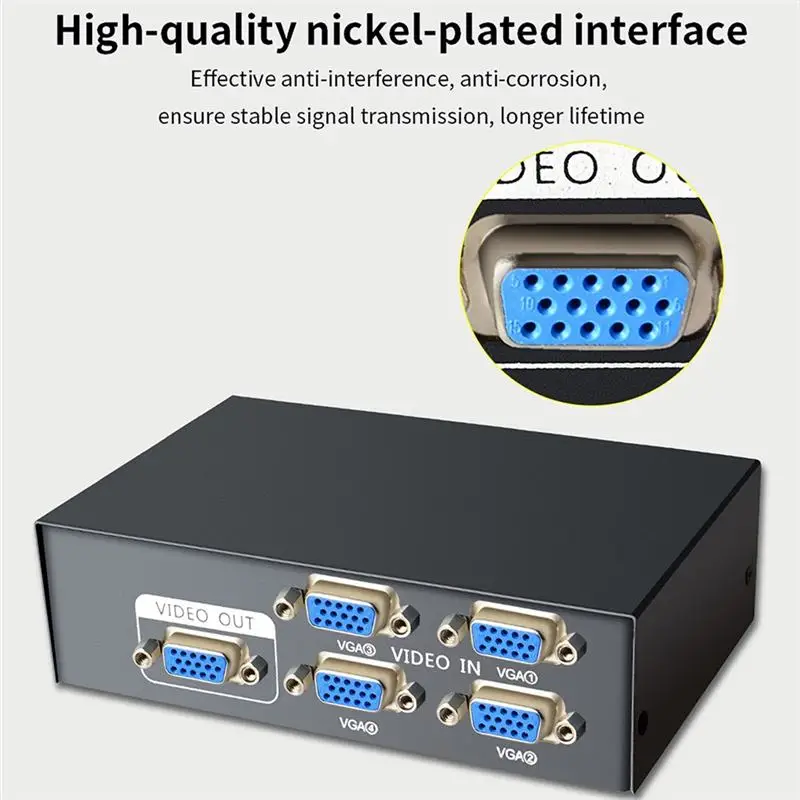 

4 In 1 Out Switcher Splitter 1080P VGA Audio HDCP Adapter Converter Box Connector PC Monitor Laptop TV DVD Accessories Win XP