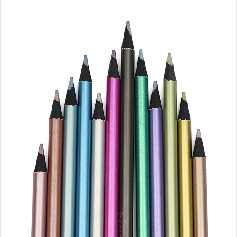 

18Pcs Wooden Drawing Sketching Pencil Set with 12Pcs Metallic Colored Pencils and 6 Fluorescent Color Pencils for Kids
