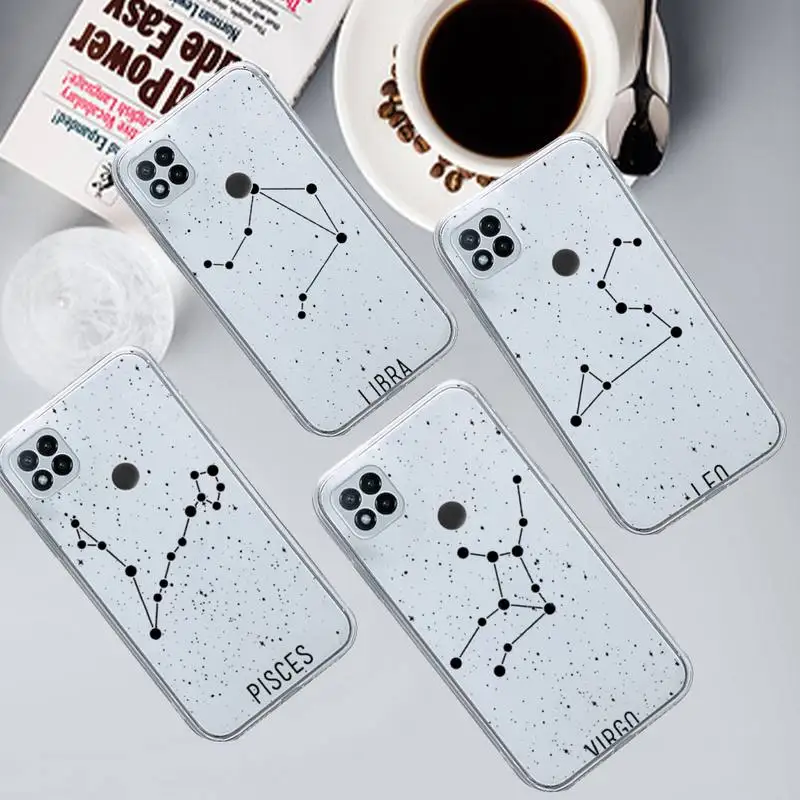 

Twelve Constellations Phone Case Transparent for Xiaomi redmi note 8 9 10 11 t lite pro ultra mix 4 k40