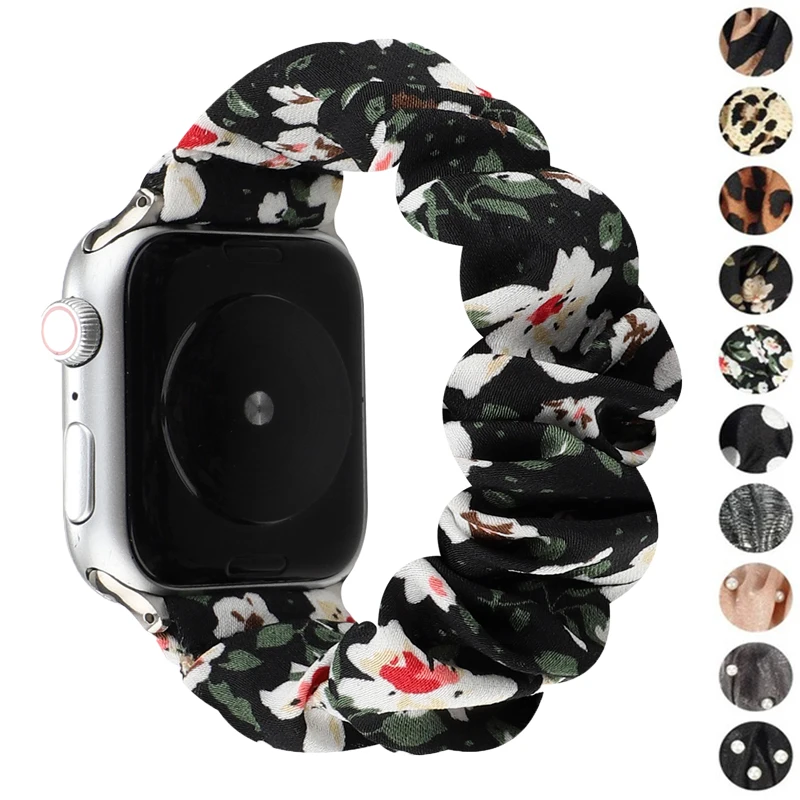 Эластичный ремешок для Apple Watch band 44 мм 40 42 38 6 SE 5 4 3 спортивный женский браслет apple