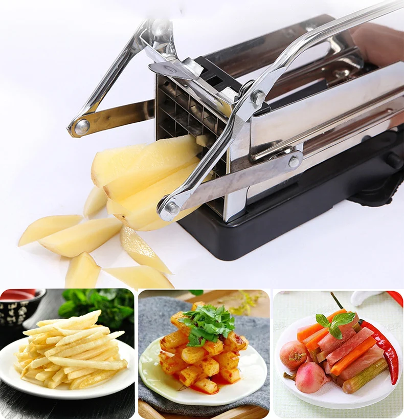 

Potato Cutting Machine Stainless Steel Non-slip French Fries Cutter Home Use Potato Slicer Chopper Cucumber Carrot Kitchen Tool