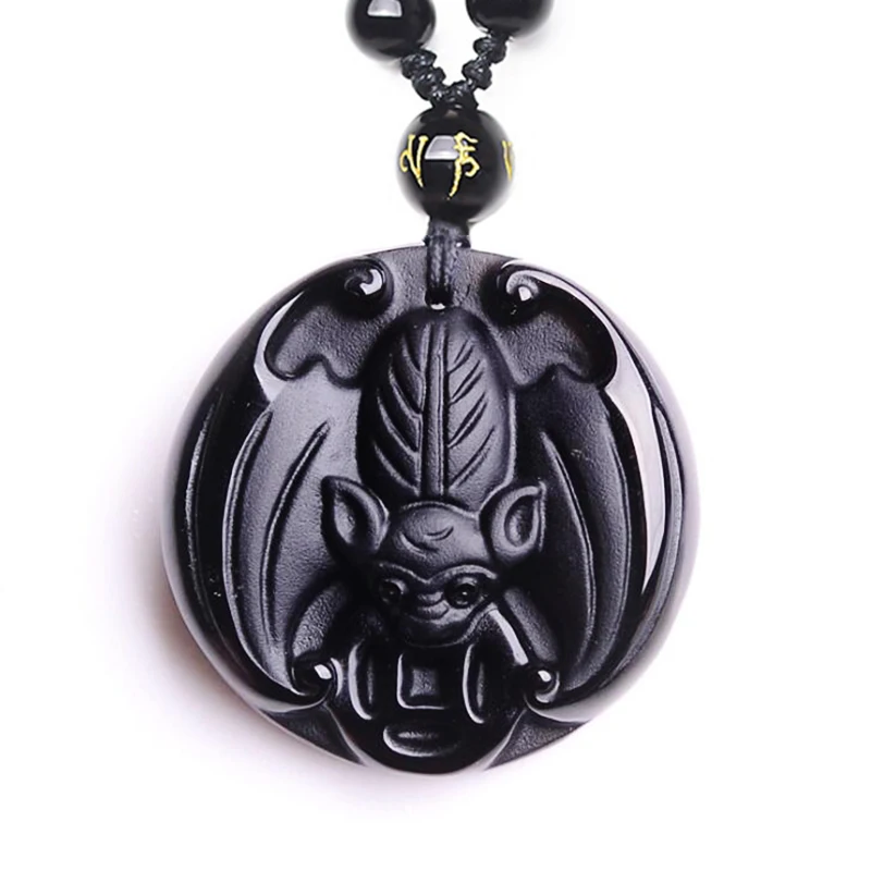 Прямая поставка ожерелье с подвеской в виде летучей мыши из натурального