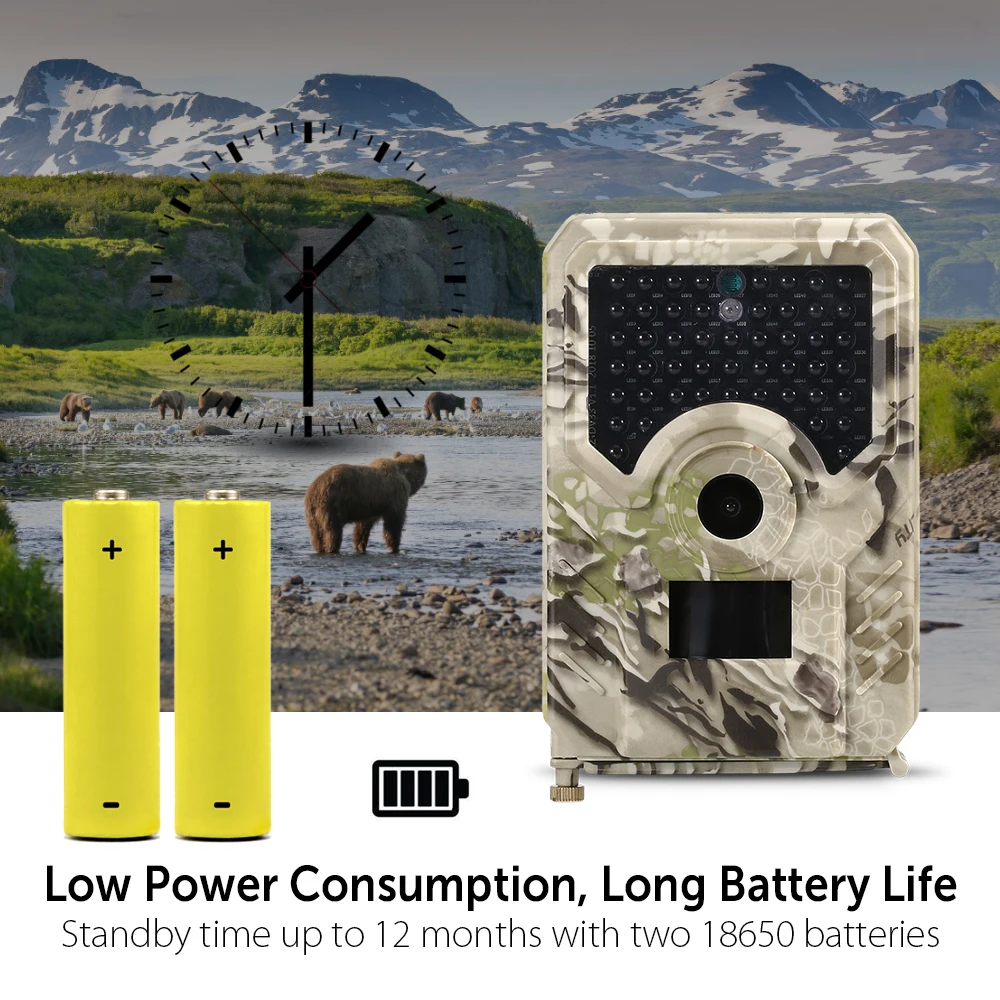 

12MP 1080P Trail Camera Hunting Game Camera Outdoor Wildlife Scouting Camera with PIR Sensor 65ft Infrared Night Vision