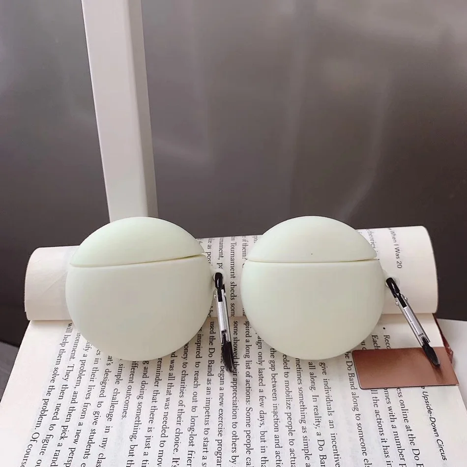 Для AirPods чехол 3D сплошной цвет светящийся шар чехол для наушников для Airpods 2/i10/i11 TWS Защитная крышка с крючок карабина