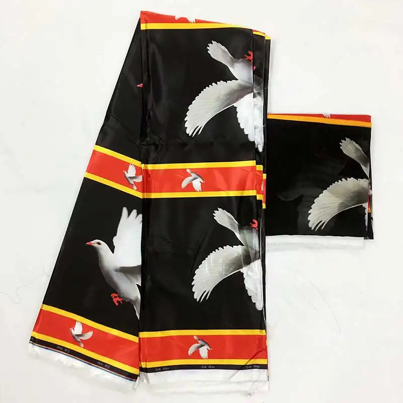 Чистая шелковая ткань Африканская шифоновая 5 + 2 ярдов африканская Дубай кружево