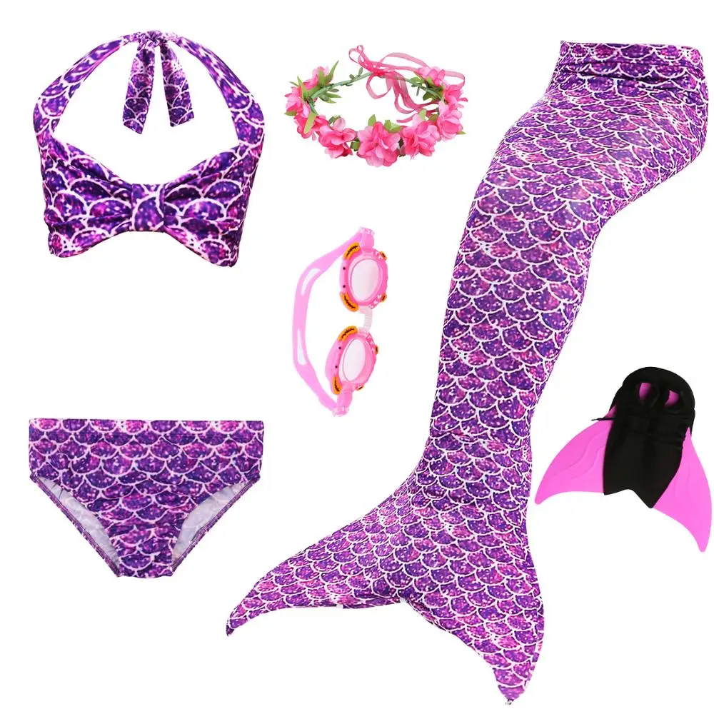 6 шт./компл. и Девочек Русалки Моноласты хвосты для купания детей одеяло хвост