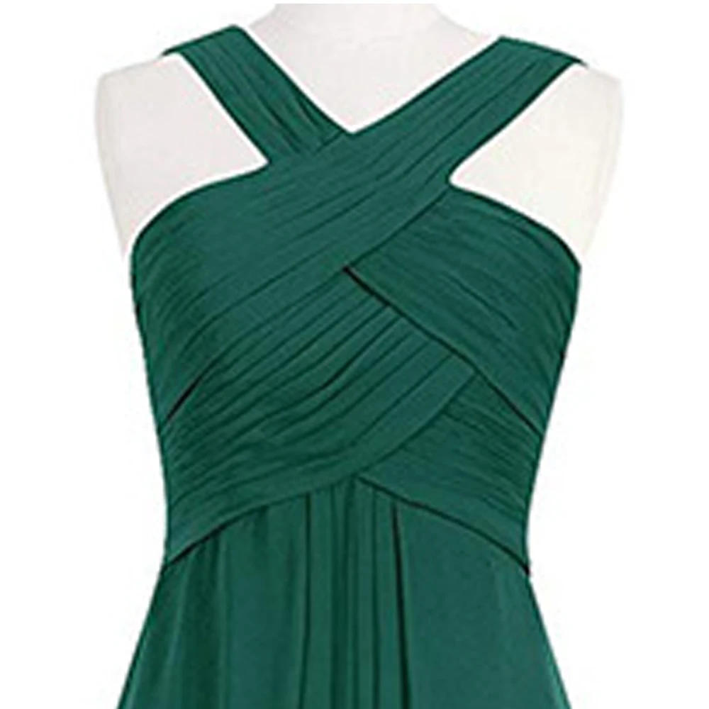 

New Long Evening Dress Sexy Chiffon Sleeveless Prom Dresses Backless Women Evening Gown Formal Robe De Soiree For Wedding Party