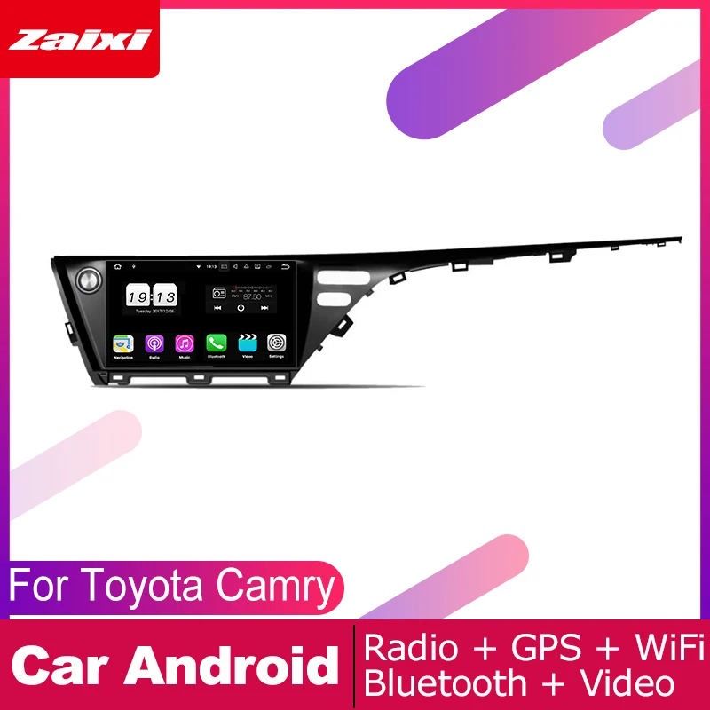 Автомагнитола ZaiXi 2 DIN с GPS навигацией Navi для Toyota Camry 2018 ~ 2019 мультимедийная система