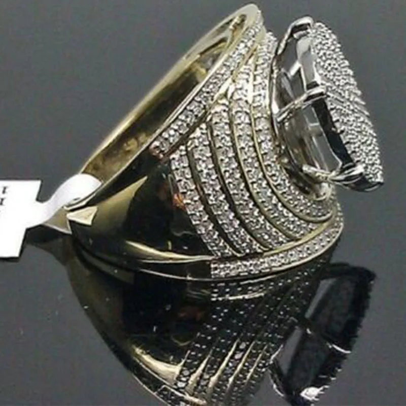 Женское кольцо с покрытием из 18-каратного золота прозрачные круглые кольца