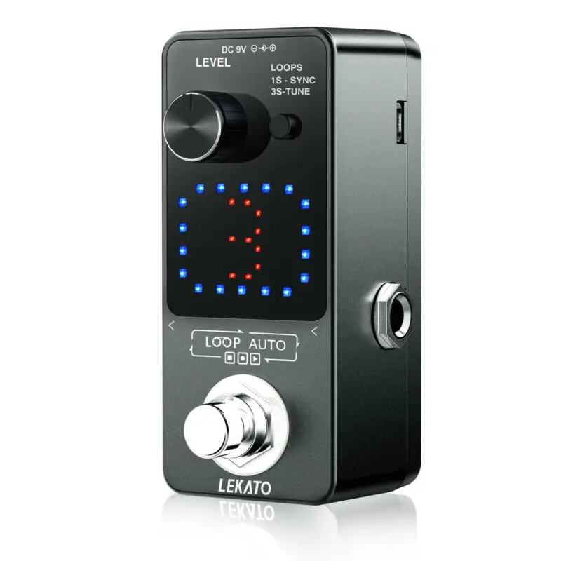 Lekato электрическая гитара Looper петля мини Педаль для создания эффектов тюнер