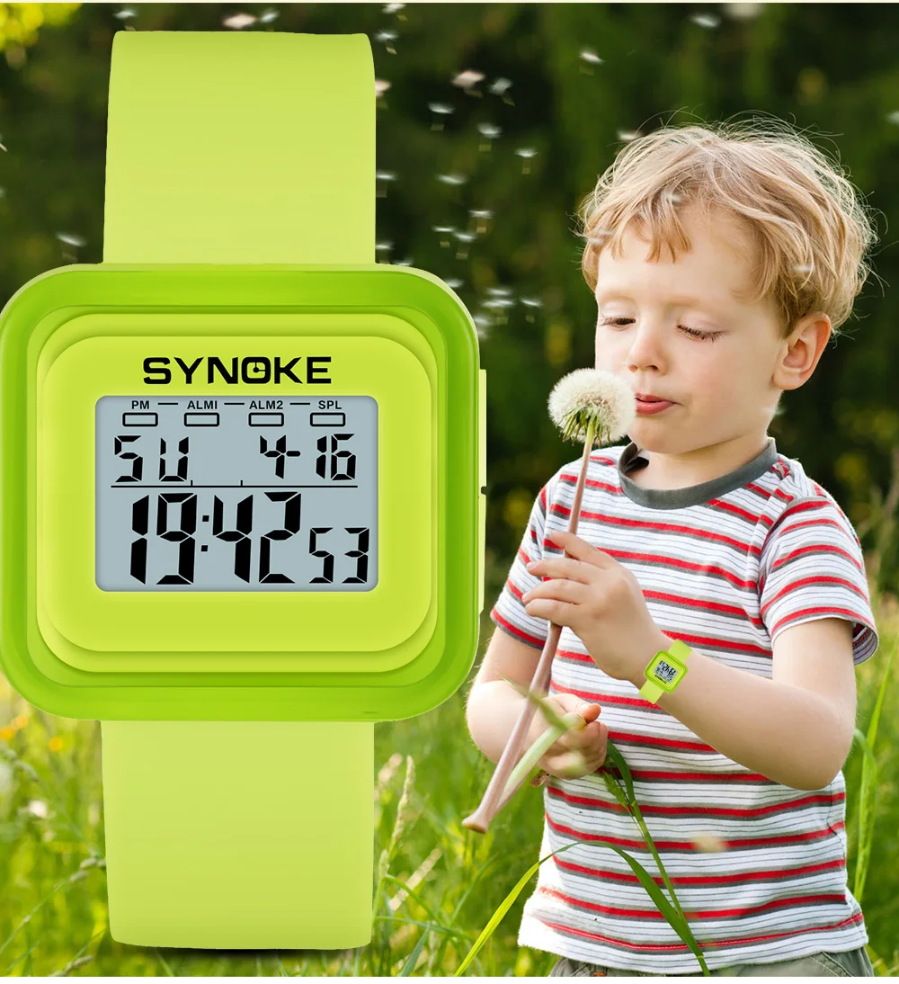 

Часы SYNOKE детские цифровые, спортивные водонепроницаемые электронные светодиодные, с будильником, для мальчиков и девочек, подарок для дете...