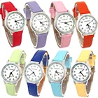 Модные круглые детские наручные часы для мальчиков и девочек, черные кожаные кварцевые часы для школьников, #39s, Репетиторы, часы для девочек и мальчиков