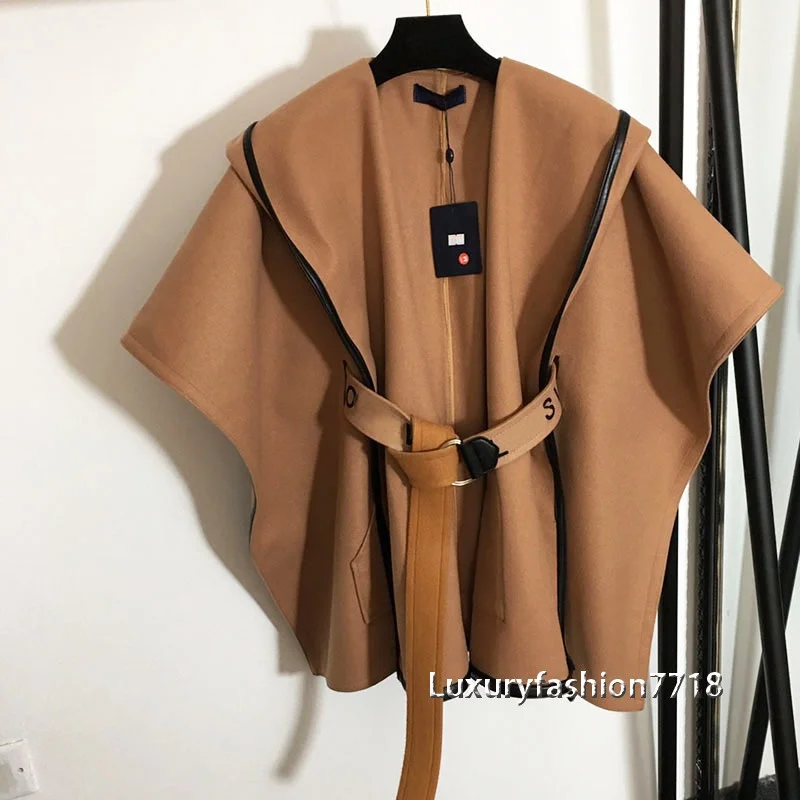 

luxury design 21 high end women clothes Letter jacquard belt coat trenchcoat vintage shawl female coat Capes Ponchos and jackets