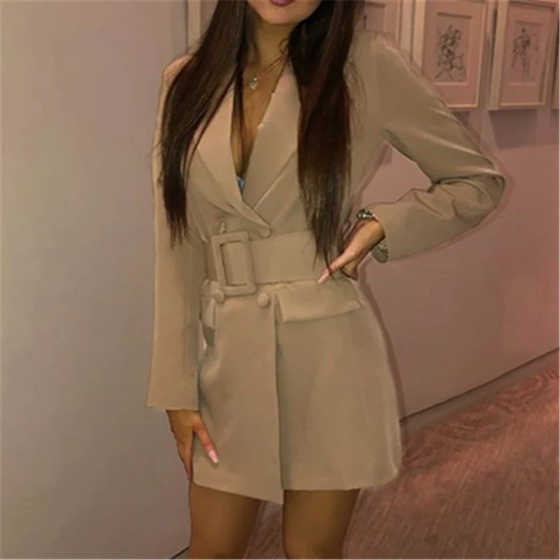 Новинка 2019 года осеннее однотонное пальто ветровка для женщин бандажный топ