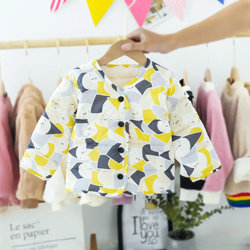 Сезон осень-зима Новинка Детские пальто плотная стеганная на каждый день с