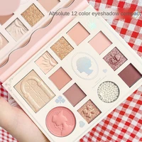 hua qianqian 2 color eyeshadow western classical retro plate matte pearlescent eyeshadow blush highlighter silkworm one plate