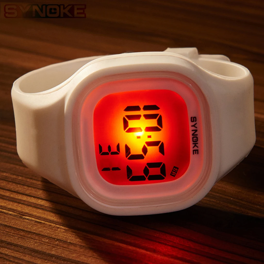 Детские часы SYNOKE новые силиконовые ярких цветов студенческие для мальчиков и