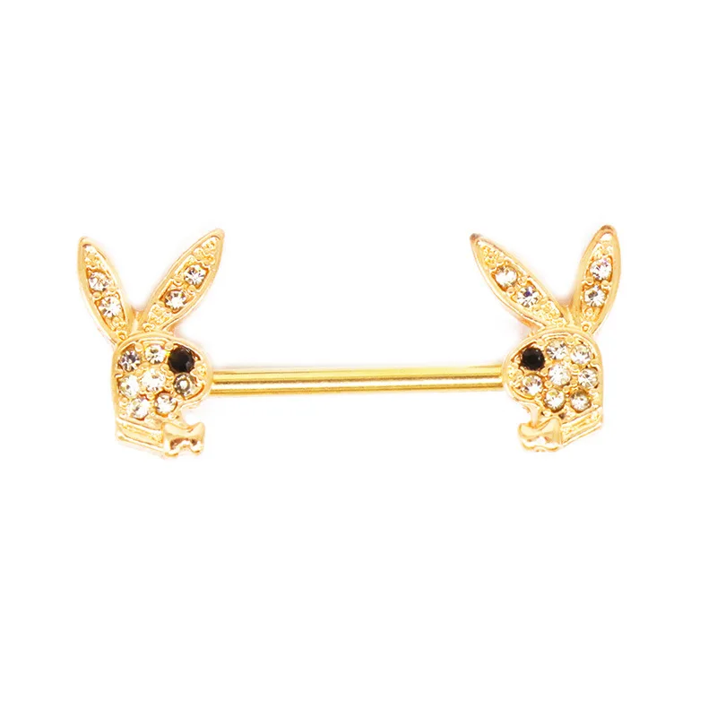 

Sexy Rabbit Nipple Ring Piercing Cute Bunny Rhinestones Charming Nipple Shield Piercing Femmes Jewelry Birthday Gift Wholesale