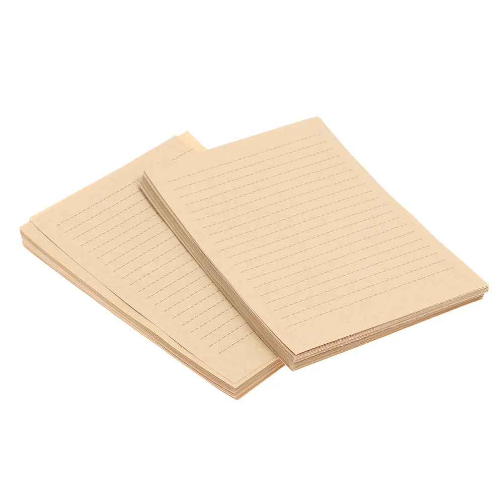 

100 Sheets A5 Vintage Blank Kraft Letter Paper Retro Writing Paper