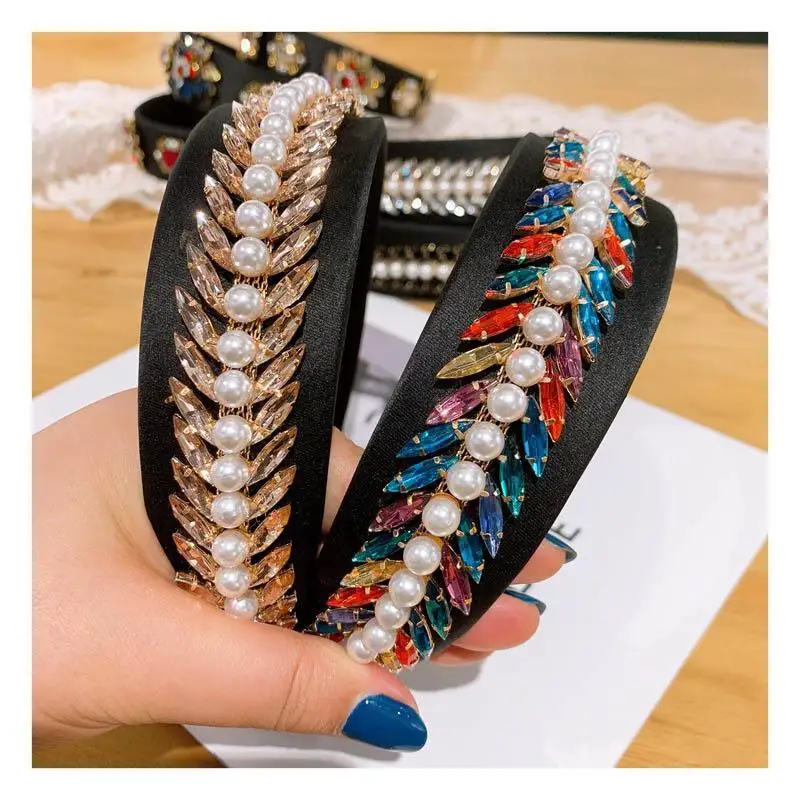 

Boutique pearl women hair sticks fashion crystal women headbands girls headband princess hair accessories for women head bands