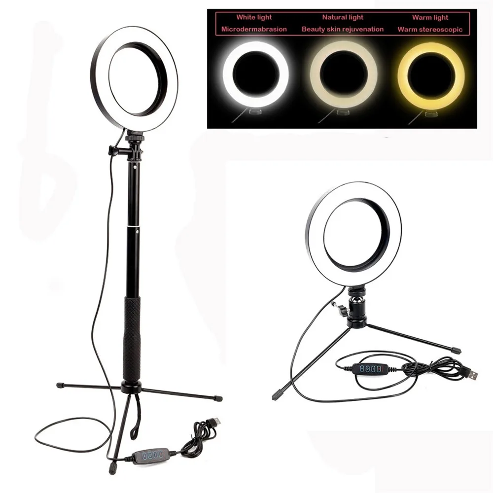

Portable Universal 3 in 1 Ring Light with Selfie Stick Stand Tiktok Circle Light with Tripod Stand for Selfie and Livestreaming