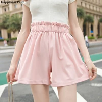 shorts women girls loose korean style all match students leisure simple trendy 2021 new kawaii solid sweet cute elegant lovely