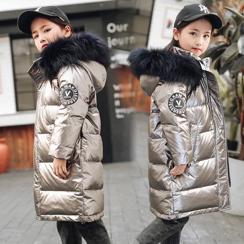 HSSCZL куртки на утином пуху для девочек 2019 Брендовое зимнее утепленное пальто