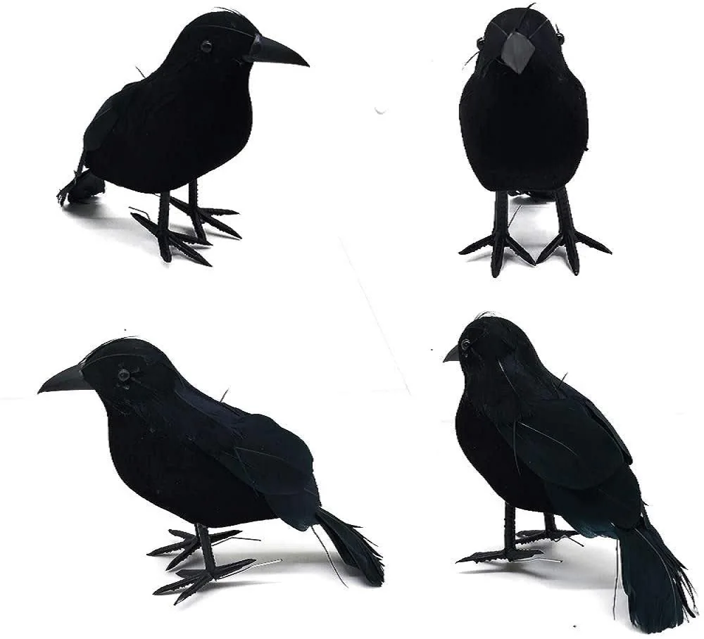 

Halloween Simulation Crow Happy 2022 Halloween Party Decor For Home Kids Favor Haunted House Decor Witch Theme Parti Decoration