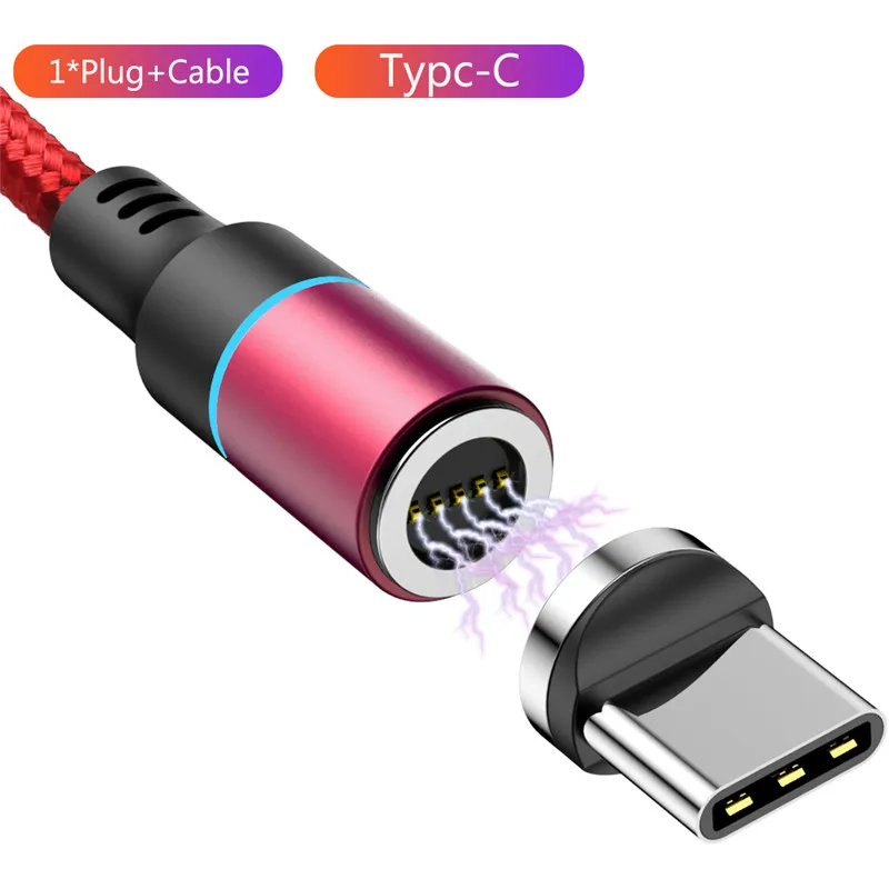 Red Type C Cable 1 м 2 м Магнитный Micro USB кабель для iPhone X XS samsung Android Phone 3A Быстрая зарядка usb type C кабель магнитное зарядное устройство провод шнур - Цвет: Red Type C Cable