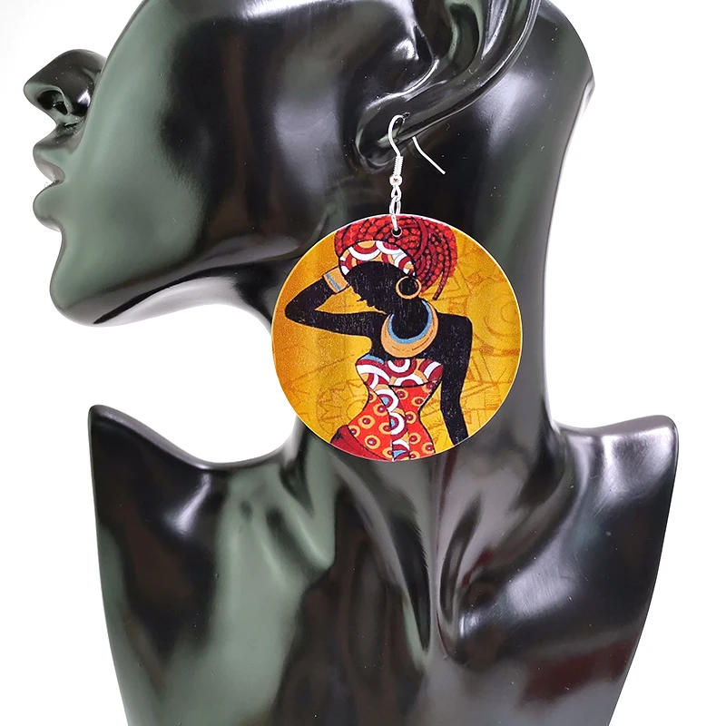 YD & YDBZ Новая Винтажная Этническая Бижутерия Женские деревянные серьги