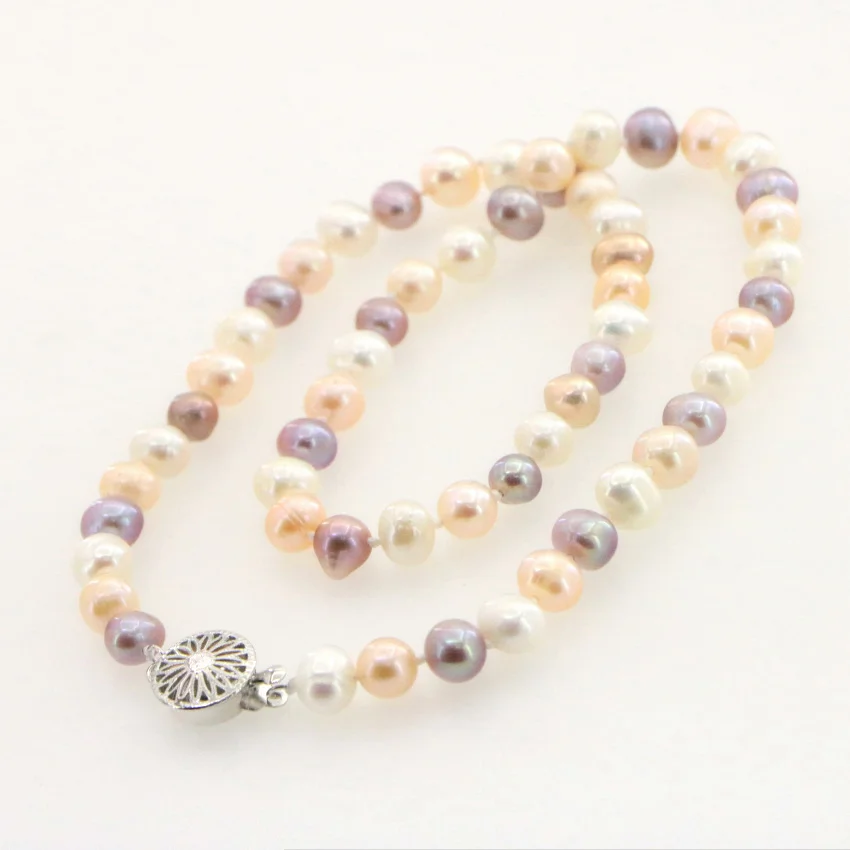 Элегантные Очаровательные наборы 7-8 мм из натурального жемчуга разных цветов