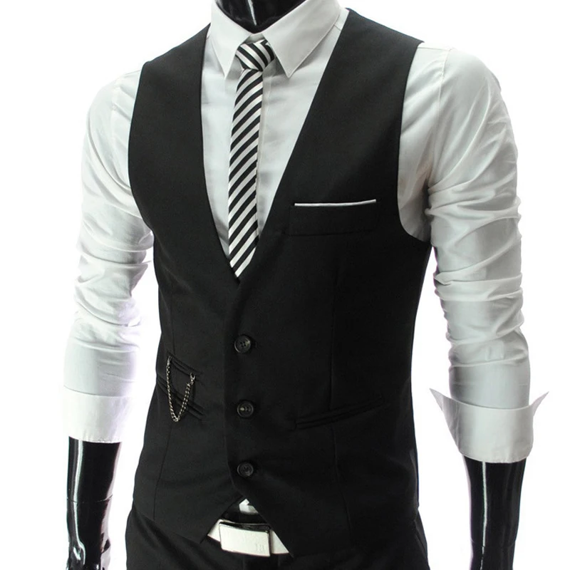 Жилет мужской облегающий с квадратным галстуком на свадьбу 2019|Костюмные жилеты| |