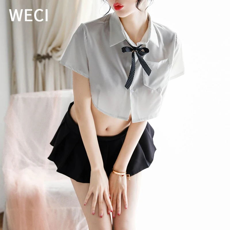 WECI сексуальная Чистая школьная одежда для девочек милая Студенческая форма JK