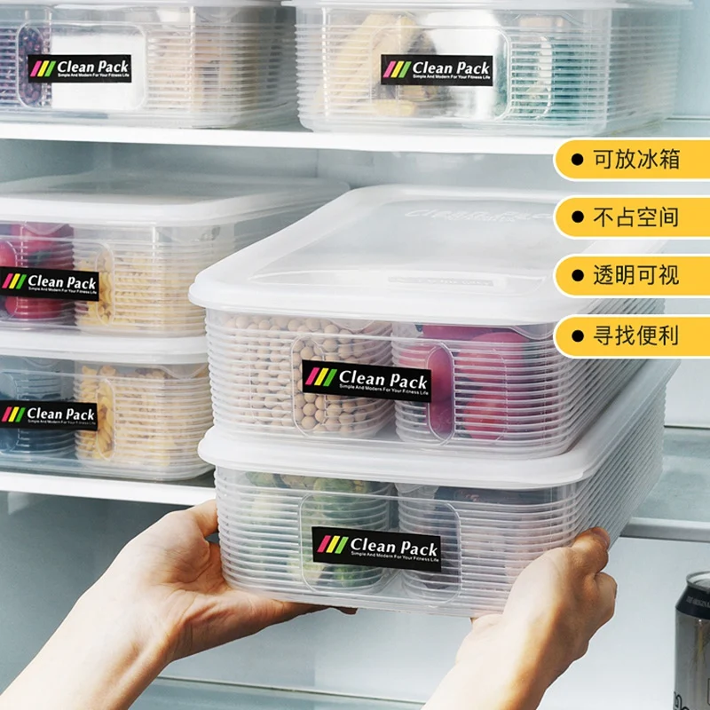 

Fresh-keeping Box Refrigerator Storage Food Containers Plastic Sealed Box Keep Fruit Vegetables Meat Fish Case Kitchen Organizor