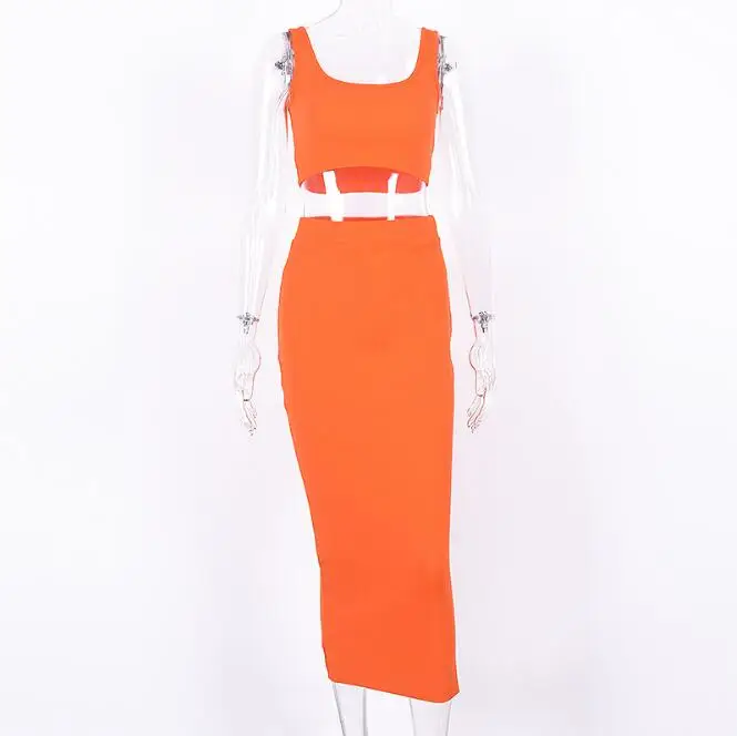 Женский короткий жилет с завышенной талией костюм с длинный юбкой - Цвет: 7