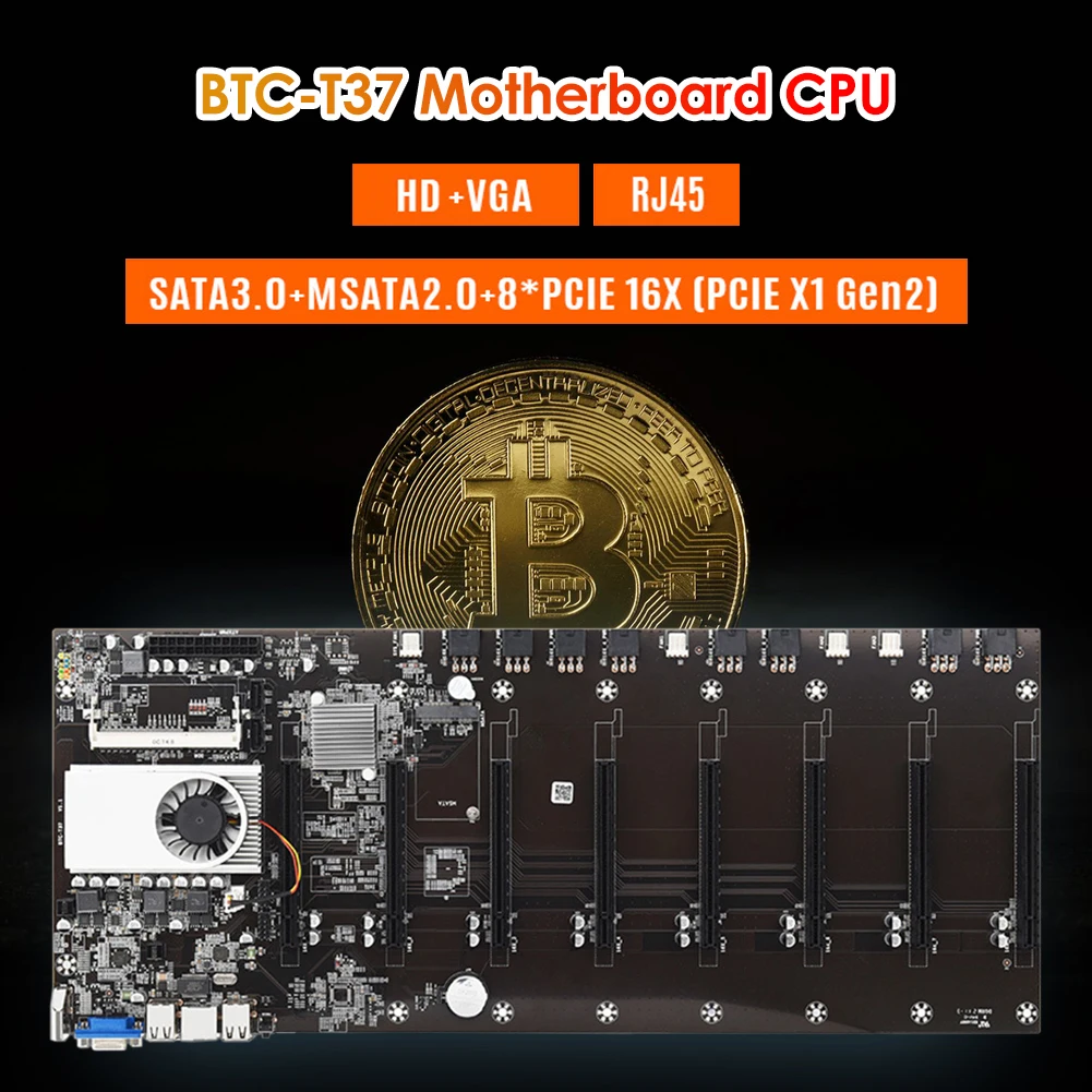 BTC-T37 устройство для майнинга материнская плата со стабилизацией напряжения 8x PCI