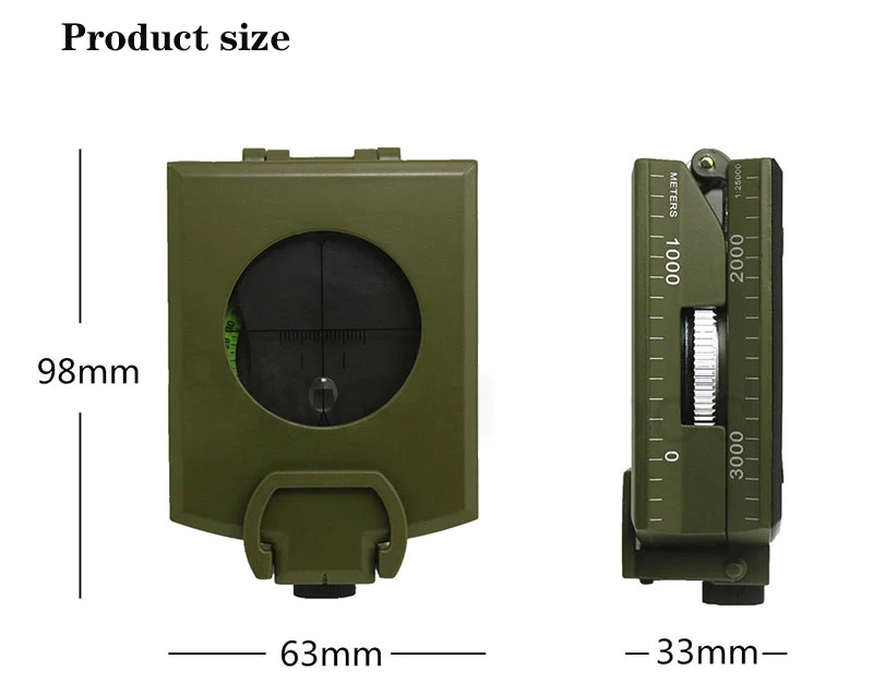 Многофункциональный армейский зеленый компас для использования на открытом