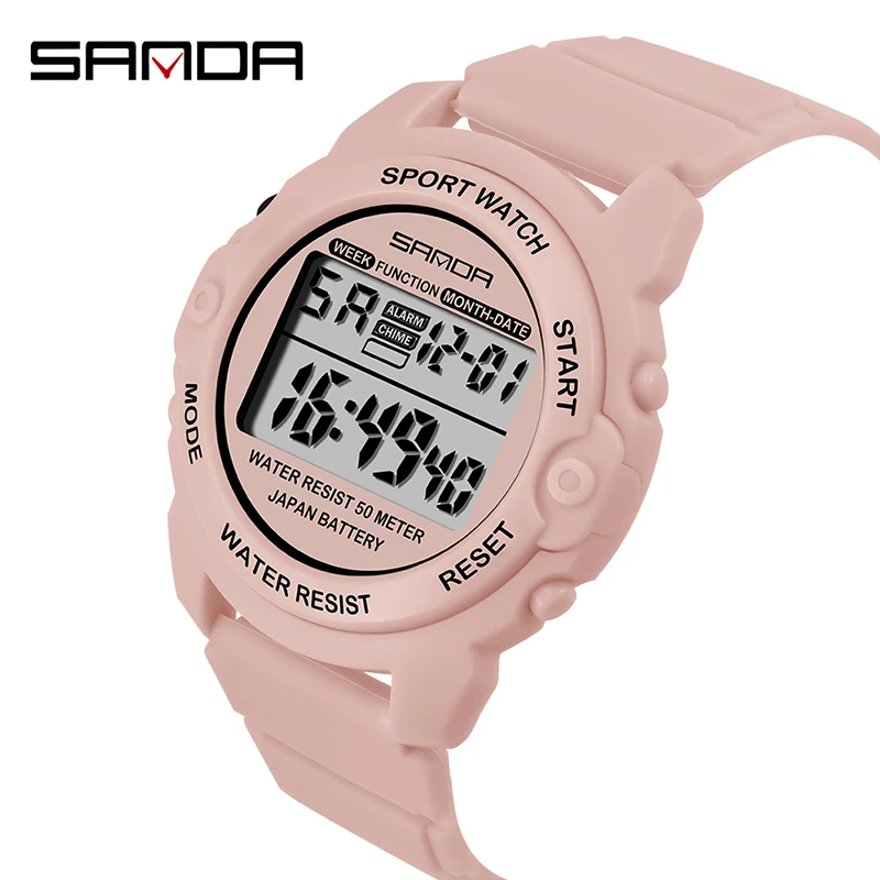 

Часы наручные Sanda мужские электронные, спортивные брендовые Водонепроницаемые многофункциональные уличные в ретро стиле, 2021