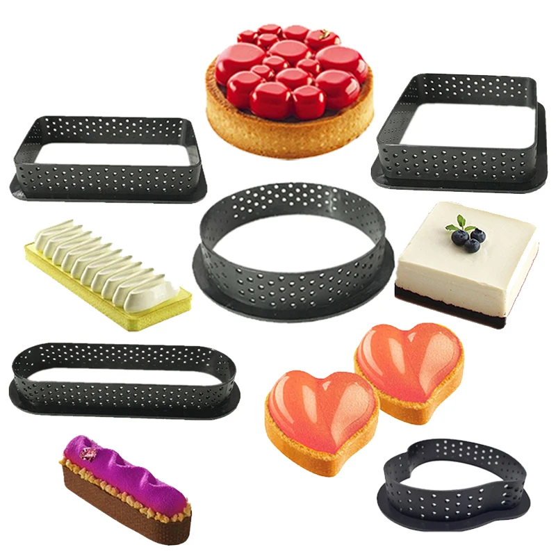 Круглая квадратная форма для торта овальной формы перфорированная мусса