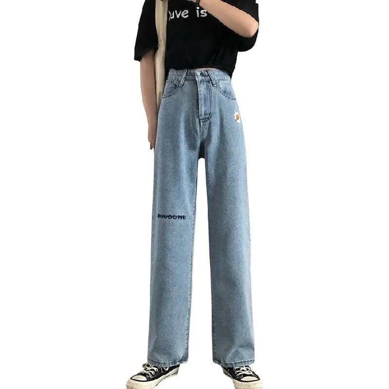 Шикарные джинсы с широкими штанинами для женщин на весну и осень новинка 2020 года