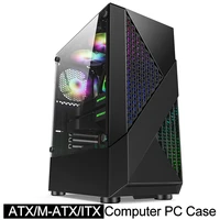 gaming computer pc case atxm atxitx full side transparent desktop computer case support ssd hdd cool water cooling usb2 0
