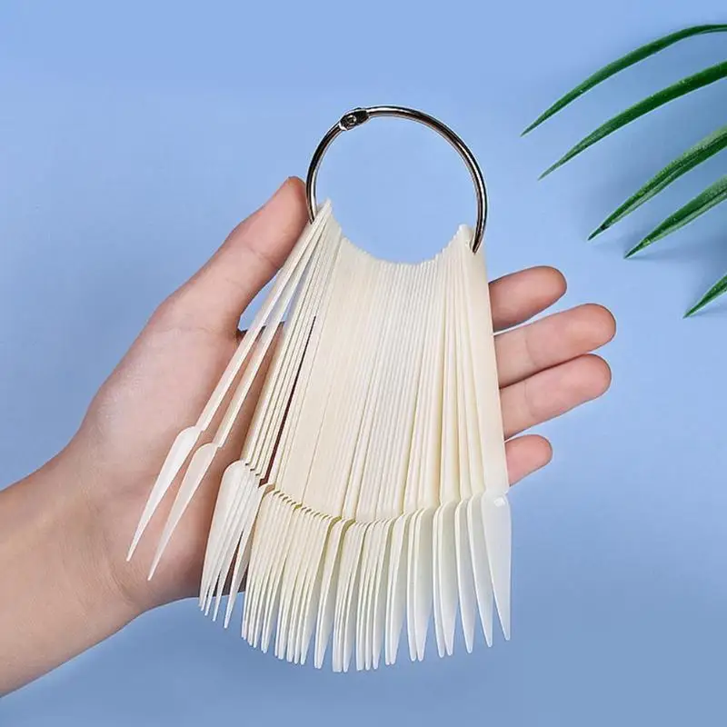 Веерообразное кольцо с острыми ногтями 40 штук металлическое из АБС пластика для