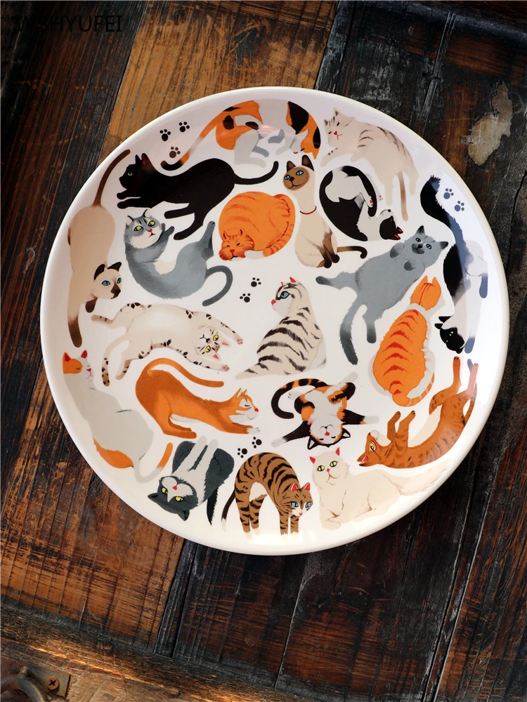 1 шт. креативная керамическая тарелка окрашенные цветы домашняя декоративная для