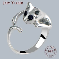925 sterling silver rings for women cat shape round geometric 925 silver wedding fine jewelry minimalist gift