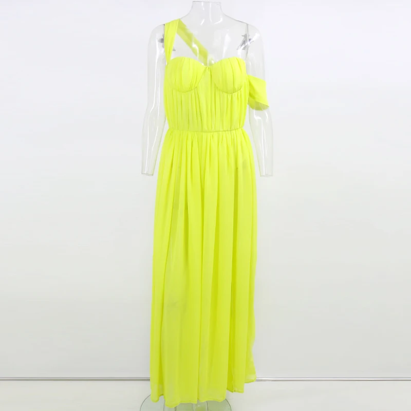 Элегантное желтое Сексуальное Платье с высоким разрезом без спинки длинное