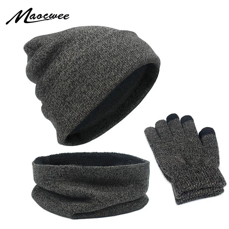 Зимняя кашемировая Толстая шапка и шарф комплект для женщин мужчин унисекс 2